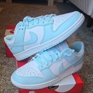Nike Blue and White Low-Top Sneakers